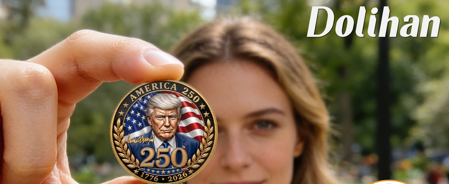 Trump America 250th Anniversary Challenge Coin, 1776-2026 Patriotic Token