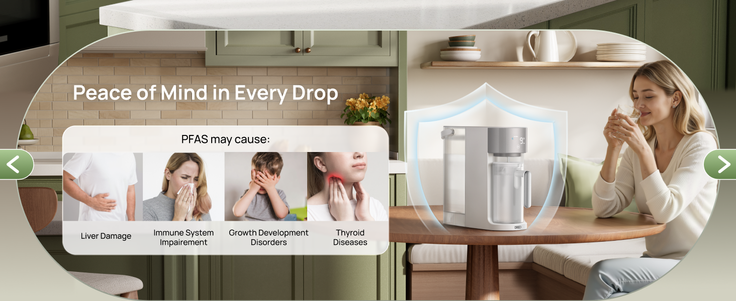 DREO Reverse Osmosis Water Filter Countertop, RO Filtration System, 3:1 Pure to Drain, TDS & Filter Life & 2 Autofill Pitchers, Install-Free, Self-Cleaning Water Purifier, RO Water Filter