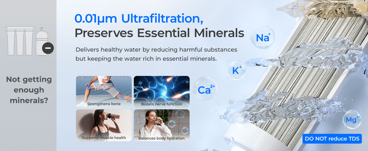 Waterdrop TSU 0.01 Micron Ultra Filtration Under Sink Water Filter System