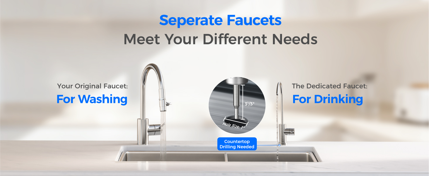 Waterdrop 10UB Under Sink Water Filter System with Dedicated Faucet