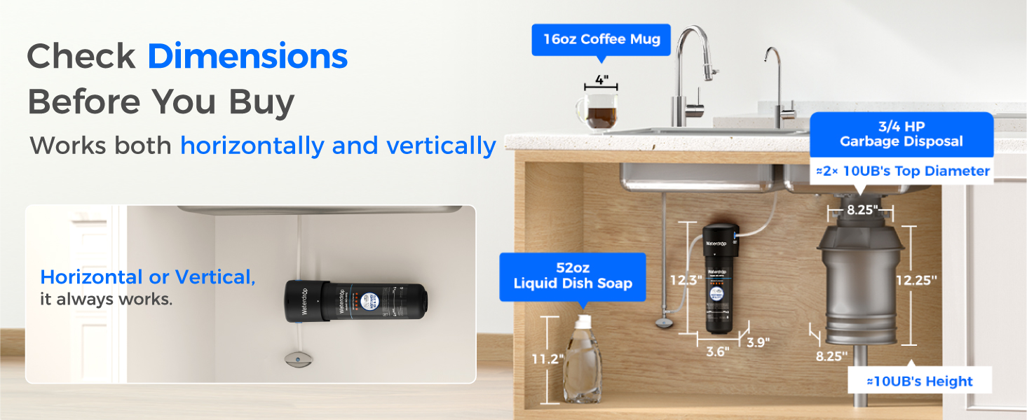 Waterdrop 10UB Under Sink Water Filter System with Dedicated Faucet