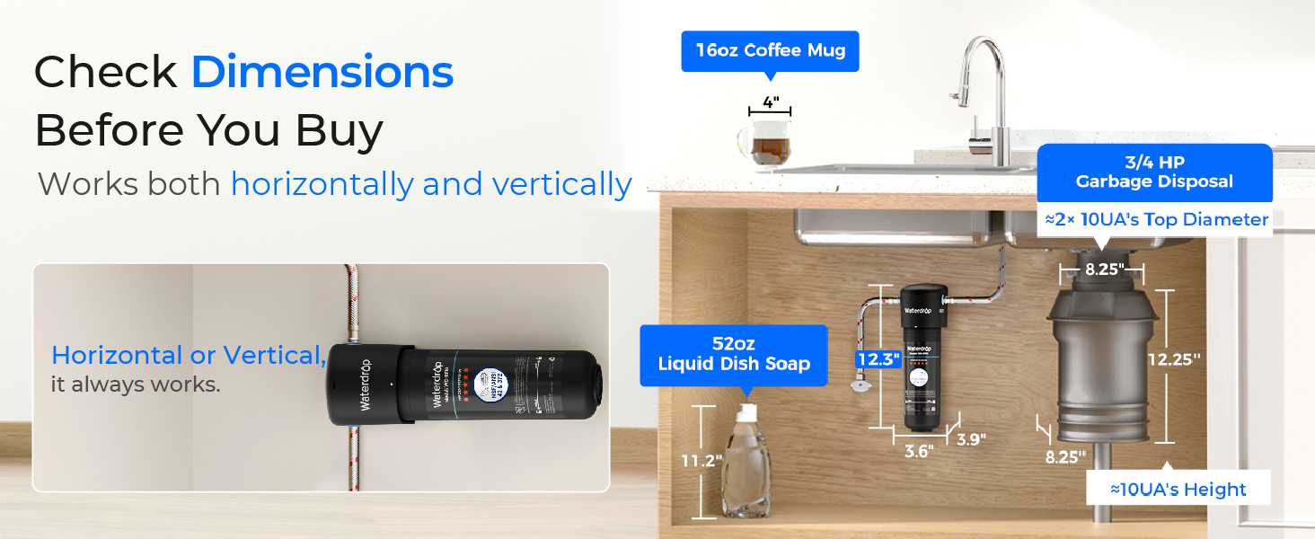 Waterdrop 10UA Under Sink Water Filter System, NSF/ANSI 42 Certified 1 Year