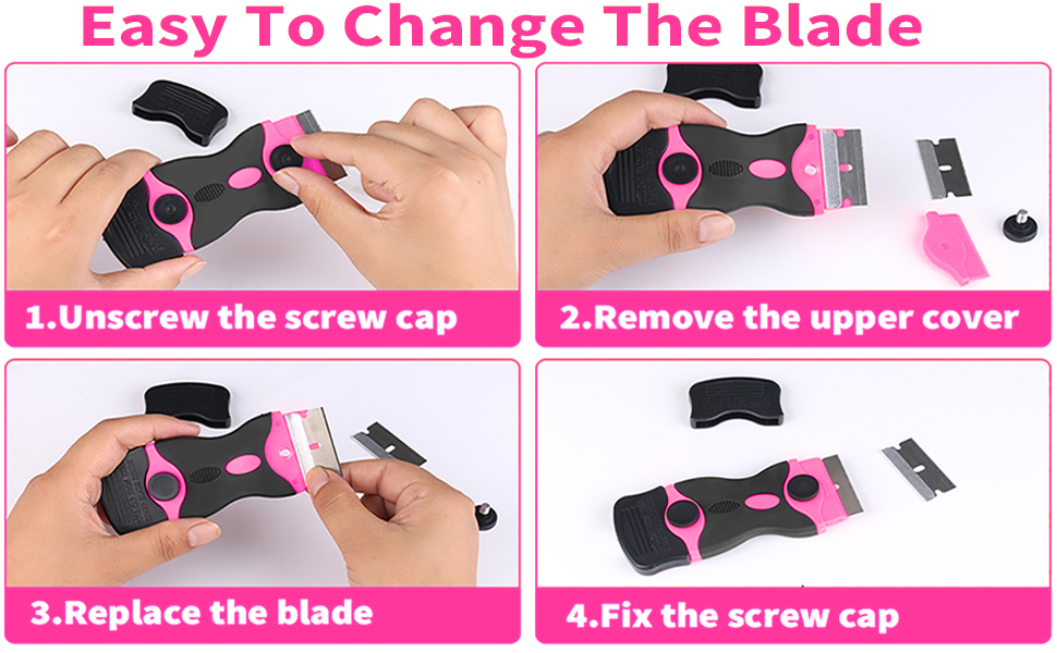 Razor Blade Scraper Tool Kit - 2Pack Razor Scrapers & 40Pcs Extra Blades