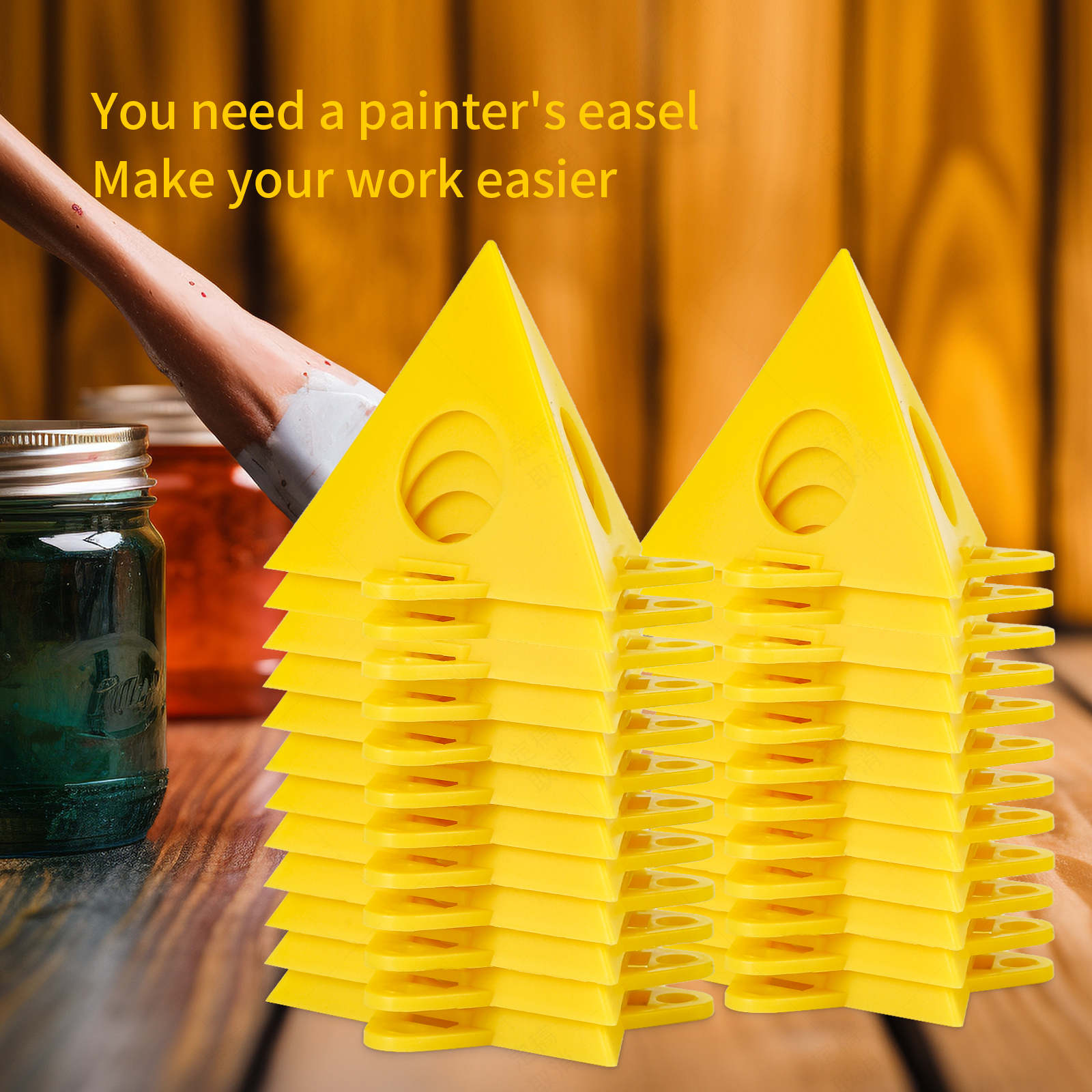 FDKJEJC 36 Painters PyramidStands - Paint Triangle Stands，Paint Stands for Painting，Mini Cone Paint Stands for Cabinet and Door Risers Support (20)