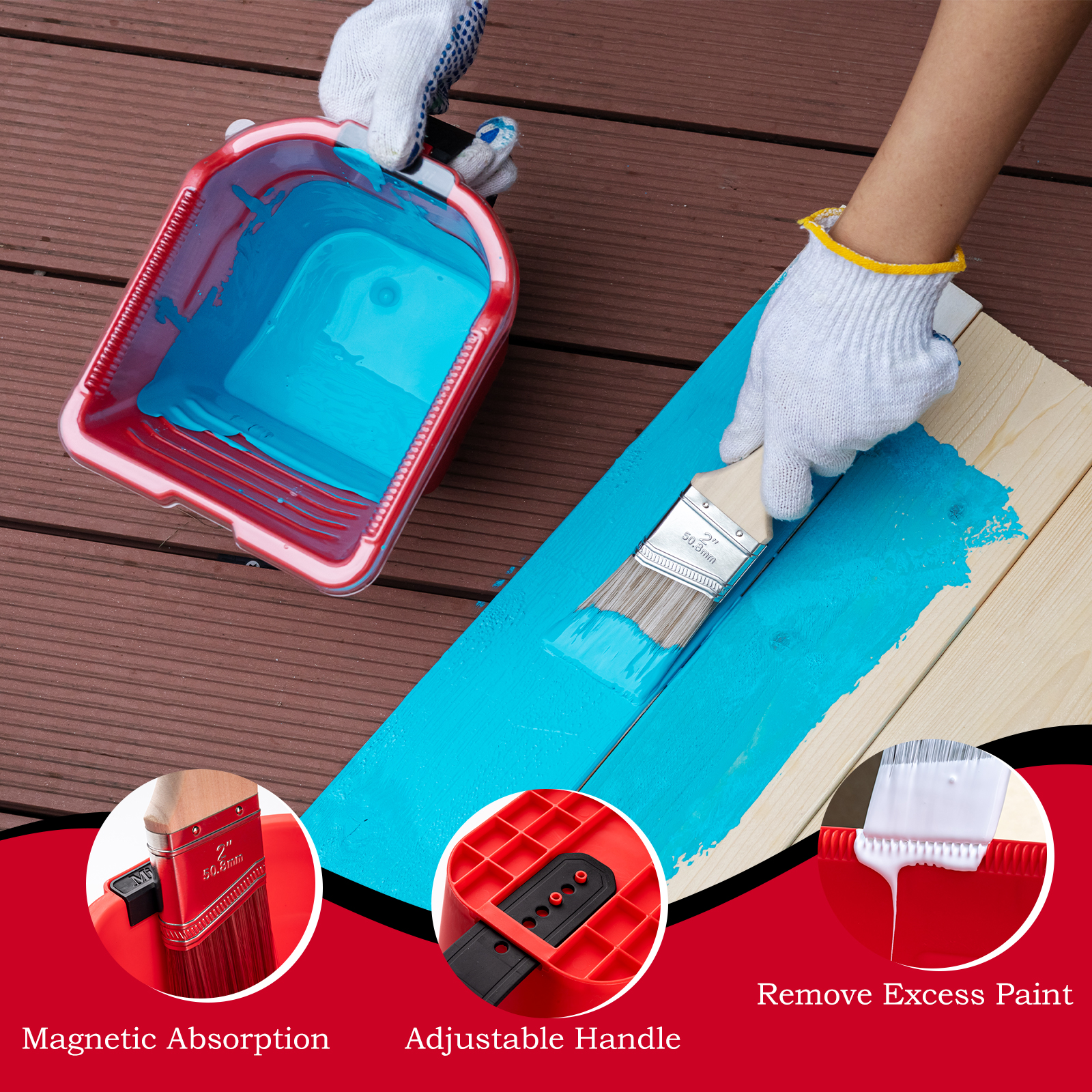 Mister Rui 4 Inch Paint Bucket Set with Liners and Lid, 7 Pack