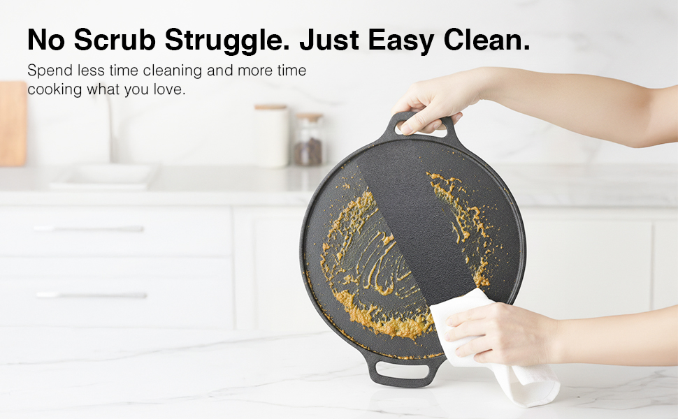 Prestige 30 cm Cast Iron Dosa Tawa|Super Durable(Lasts for Generation)|Retains Heat for Long|10 Years Warranty