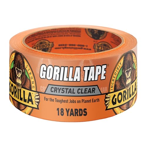 GORILLA Crystal Clear Tape, 1.88" x 18 yd, 1-Pack, Weather Resistant