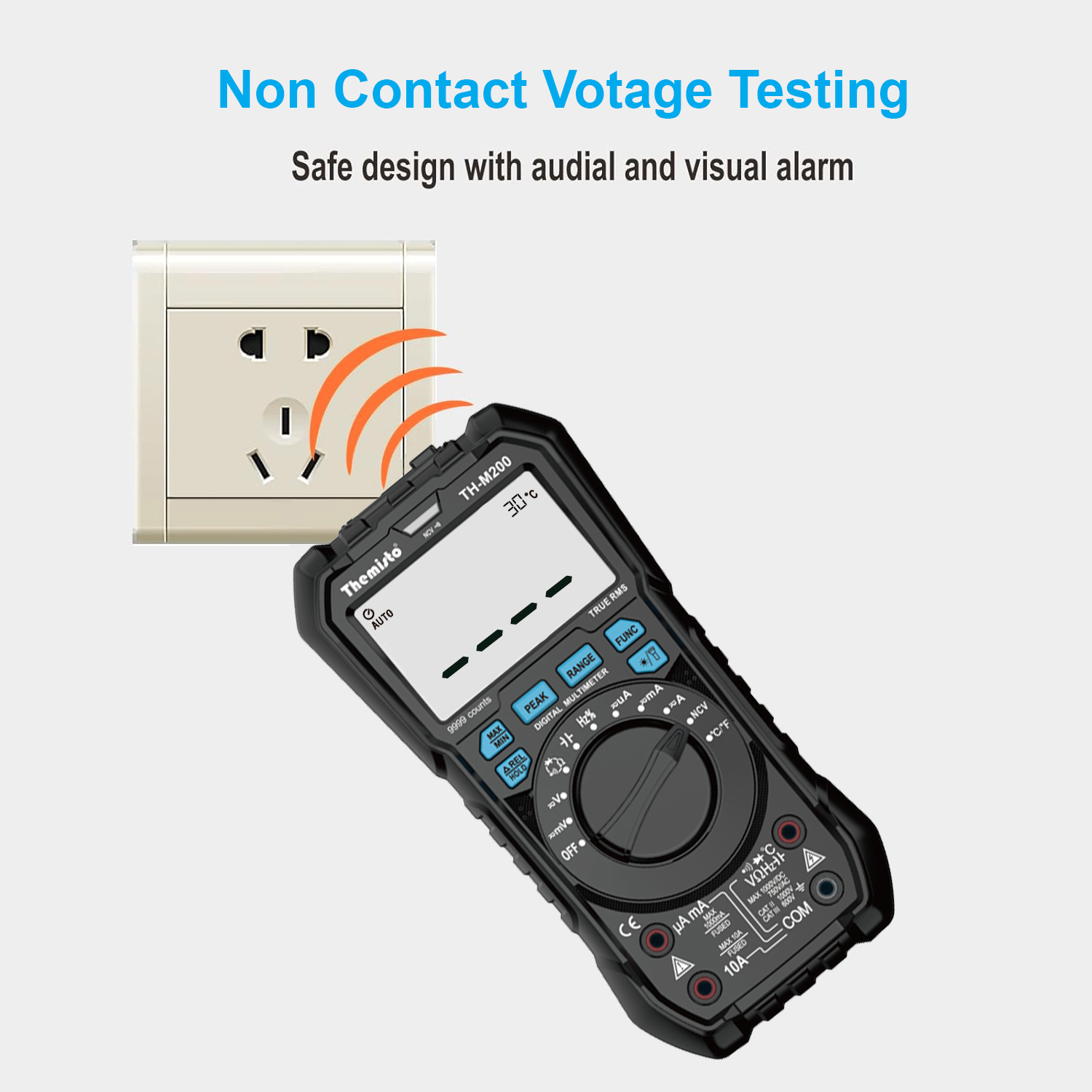Themisto TH-M200 AC/DC Current, True RMS Digital Multimeter | 9999 Counts |10A | Black