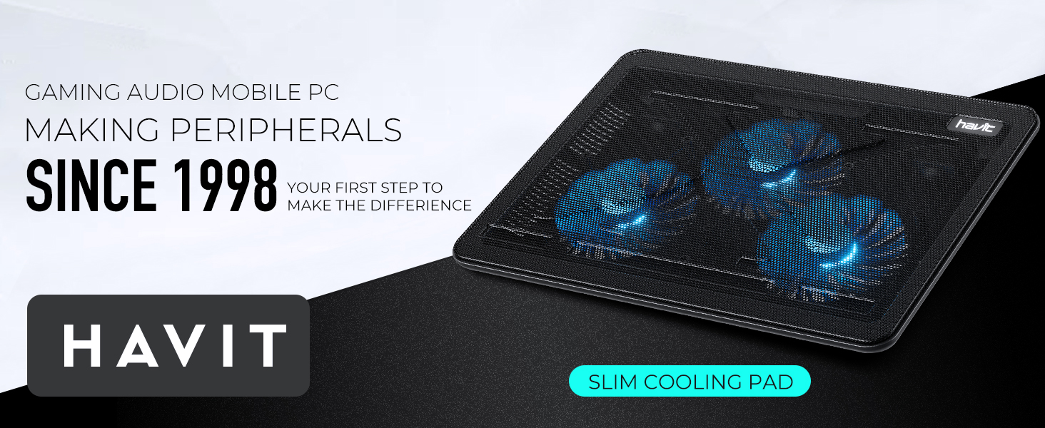 havit HV-F2056 Laptop Cooling Pad for 15.6-17 Inch Laptops, Black