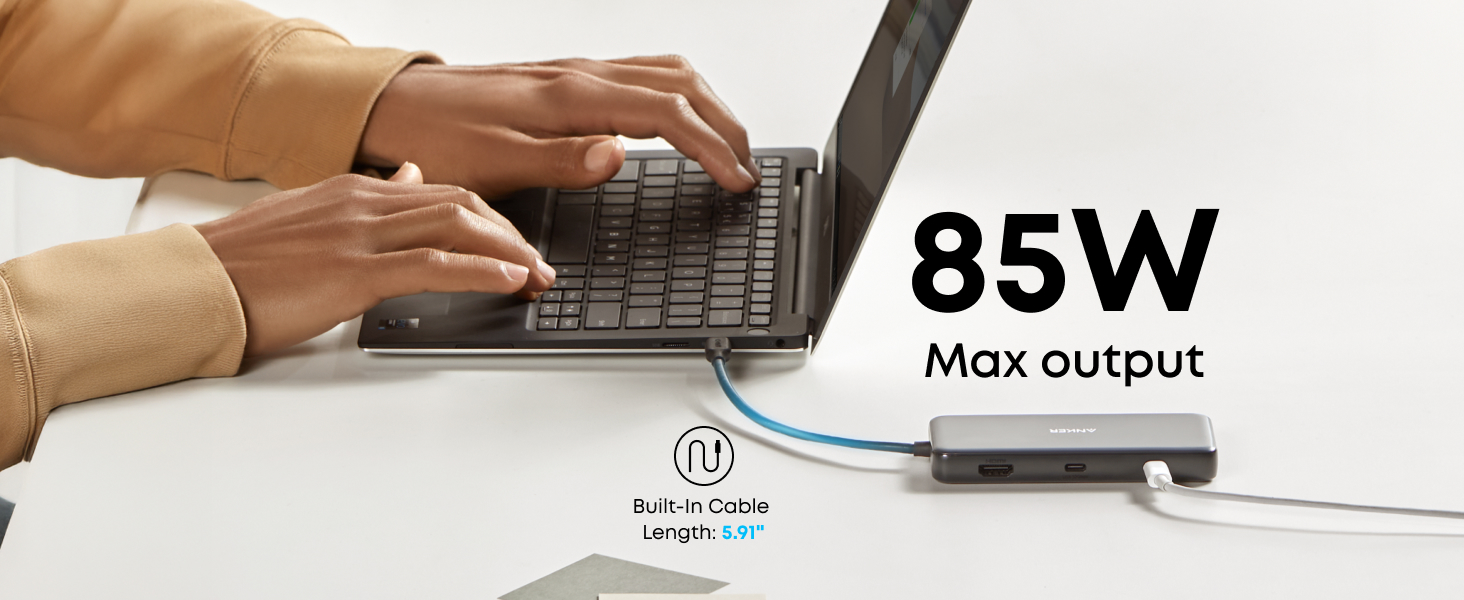 Anker USB-C Hub, 8-in-1 Multiport Ethernet Adapter with 4K@60Hz HDMI Port