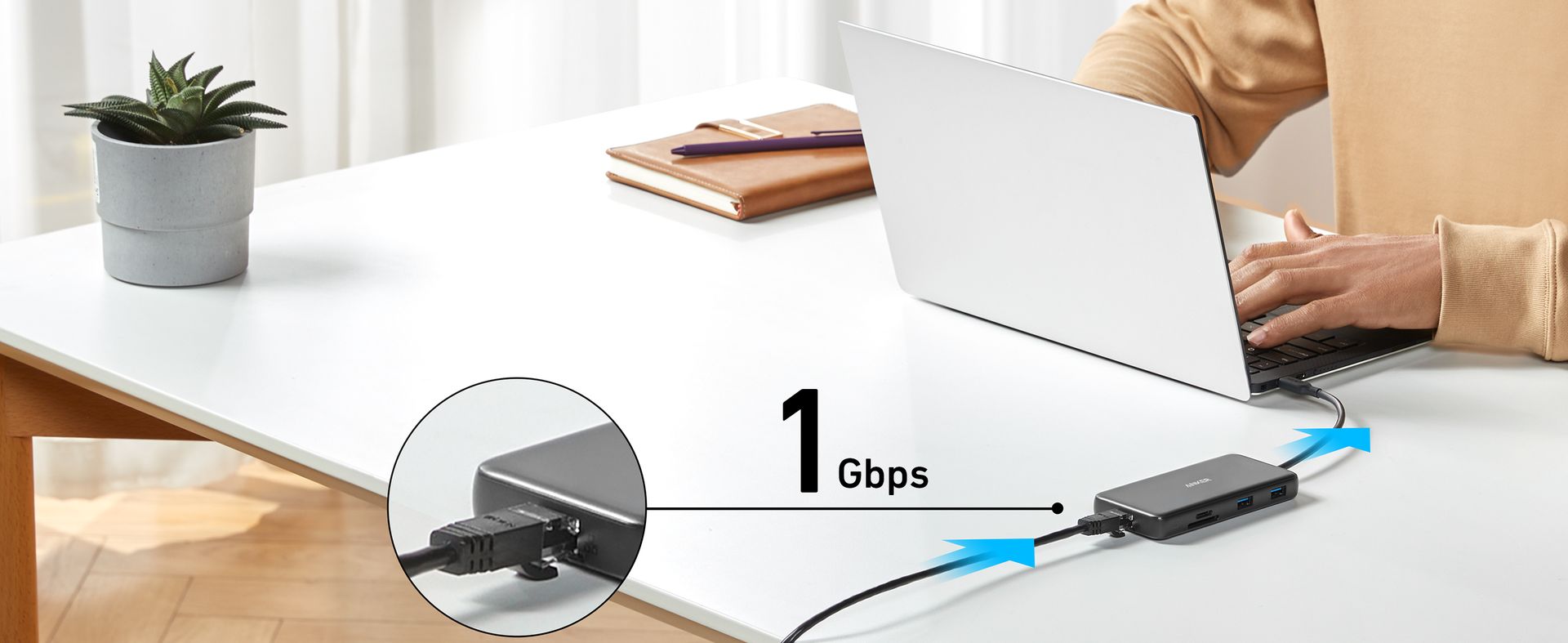 Anker USB-C Hub, 8-in-1 Multiport Ethernet Adapter with 4K@60Hz HDMI Port