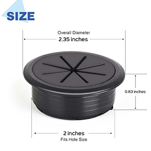 Preptep 6 PCS Desk Grommet 2 Inch/50mm Flexible Silicone Cable Cord Grommet Eight-petaled Hole Covers for Cords Desk Hole Grommet for Managing and Hiding Cable Cord