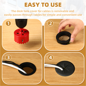 Preptep 6 PCS Desk Grommet 2 Inch/50mm Flexible Silicone Cable Cord Grommet Eight-petaled Hole Covers for Cords Desk Hole Grommet for Managing and Hiding Cable Cord