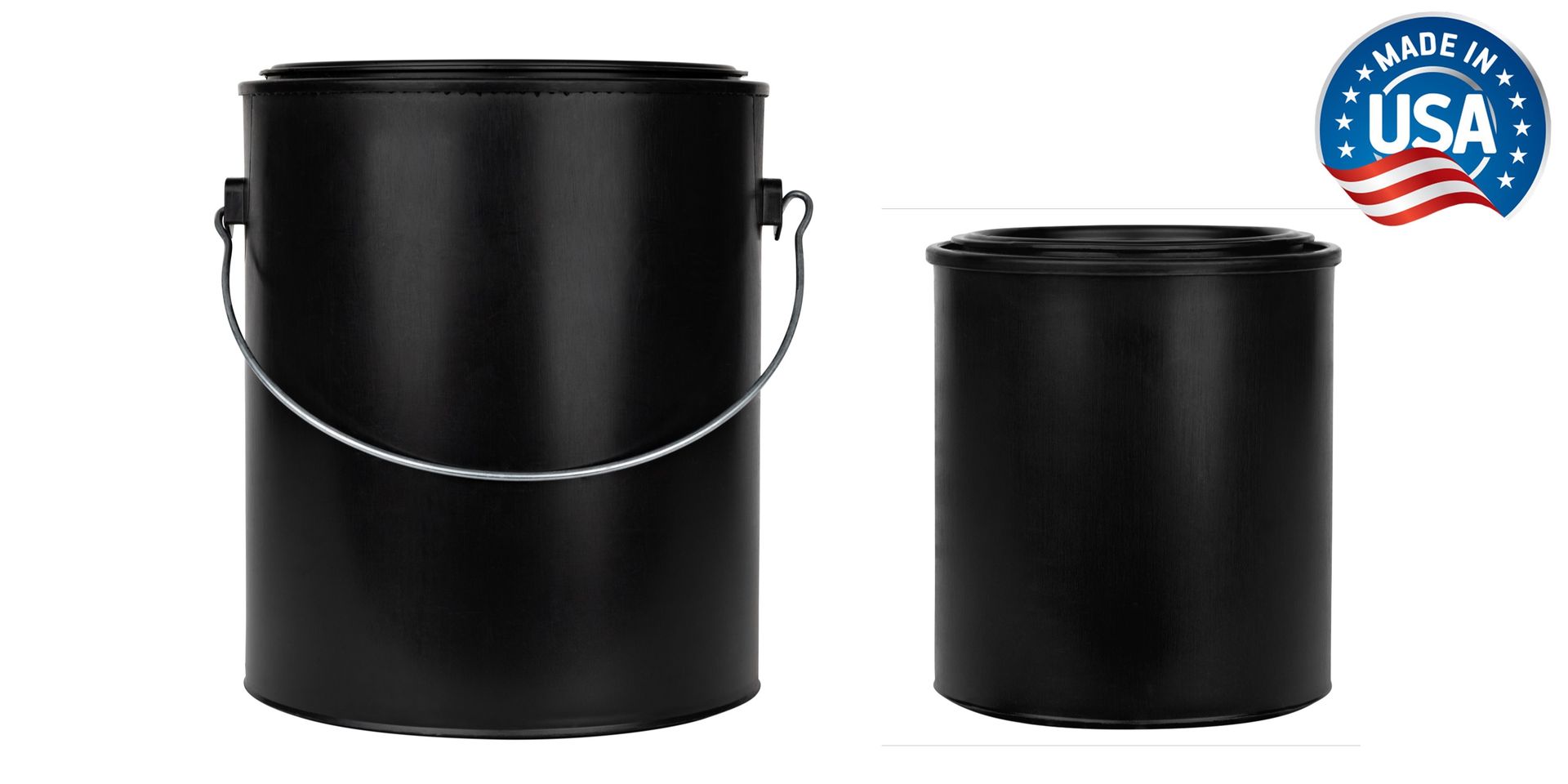 1 Gallon Plastic Paint Bucket (Black) - Triple Lock Airtight Seal - Minimizes Skimming - Rust Proof - Odor & Chemical Resistant - 128 Fl Oz All-Plastic Paint Can with Metal Handle - Stock Your Home