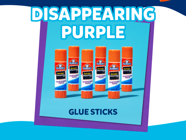 Elmer's Disappearing Purple School Glue Sticks, Washable, 7 Grams, 60 Count - Back to School Supplies, Classroom Pack, #1 Teacher Brand