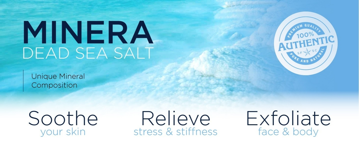 Minera Fine Grain Dead Sea Salt for Bath & Soaking, 100% Pure, 2 lb