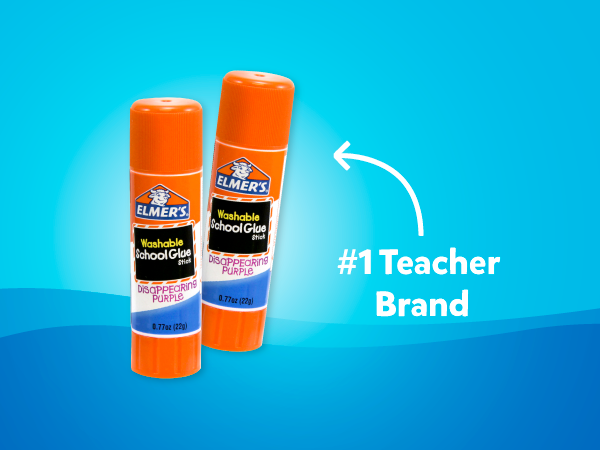Elmer's Disappearing Purple School Glue Sticks, Washable, 7 Grams, 30 Count - Posters, Back to School, Bulk Pack for Classrooms, #1 Teacher Brand