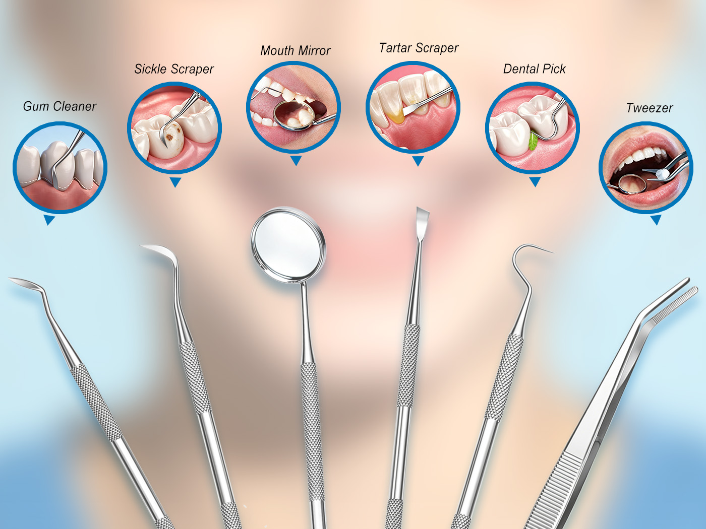 G.CATACC Dental Pick Tools, Plaque Tartar Remover for Teeth Cleaning Kit