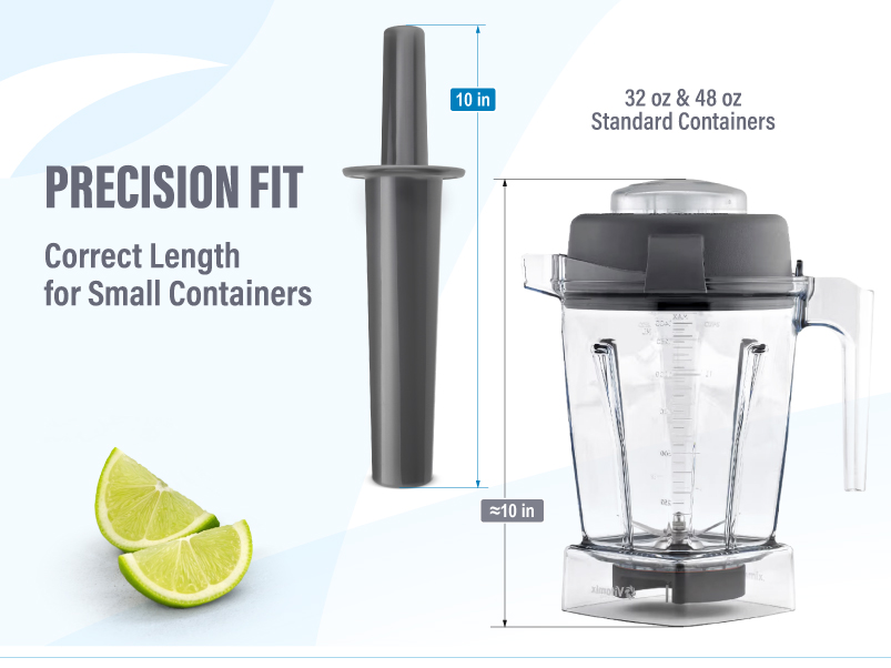 Small Mini Tamper Plunger Replacement for Vitamix 32 and 48 oz Containers
