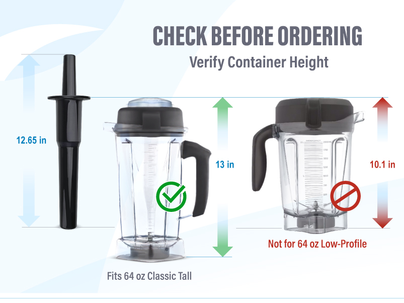 Classic Tamper Plunger Replacement for Vitamix 64-ounce Classic Container