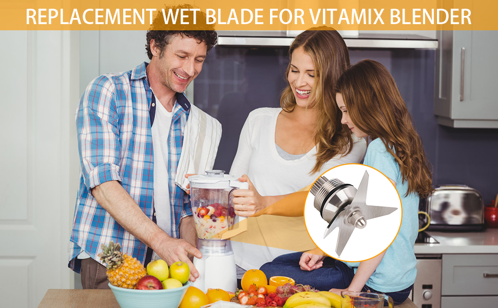 Blender Blade Replacement Part for Vitamix Replacement Blade Assembly - Stainless Steel Wet Blade Compatible with 5200 Series Blender Mixer 64oz & 32oz Containers
