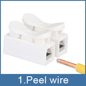 ROBOWAY 25Pcs CH2 Cable Connectors 2 Pins Electrical Push Type Shock Resistant Wire Connector Quick Splice Lock Wire Terminal 220V 10A, Wire Connector, Electrical Clamp Connectors, (Pack of 25)