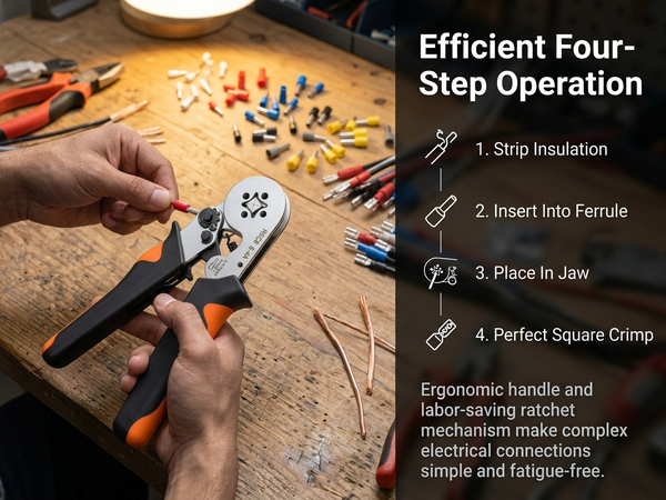 HASTHIP Wire Crimping Tool Kit, Ferrule Crimper, 1200PCS AWG 22-7