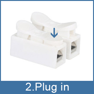 ROBOWAY 25Pcs CH2 Cable Connectors 2 Pins Electrical Push Type Shock Resistant Wire Connector Quick Splice Lock Wire Terminal 220V 10A, Wire Connector, Electrical Clamp Connectors, (Pack of 25)