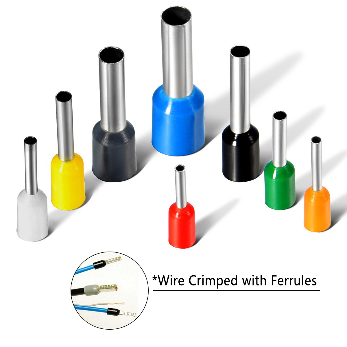 Rpi shop - 4 SQMM (E4009) Wire Ferrules Copper Crimp Connectors,Wire Crimping Tool Kit,Insulated Cord Pin End Terminal, Color Gray Pack of 100 Pcs