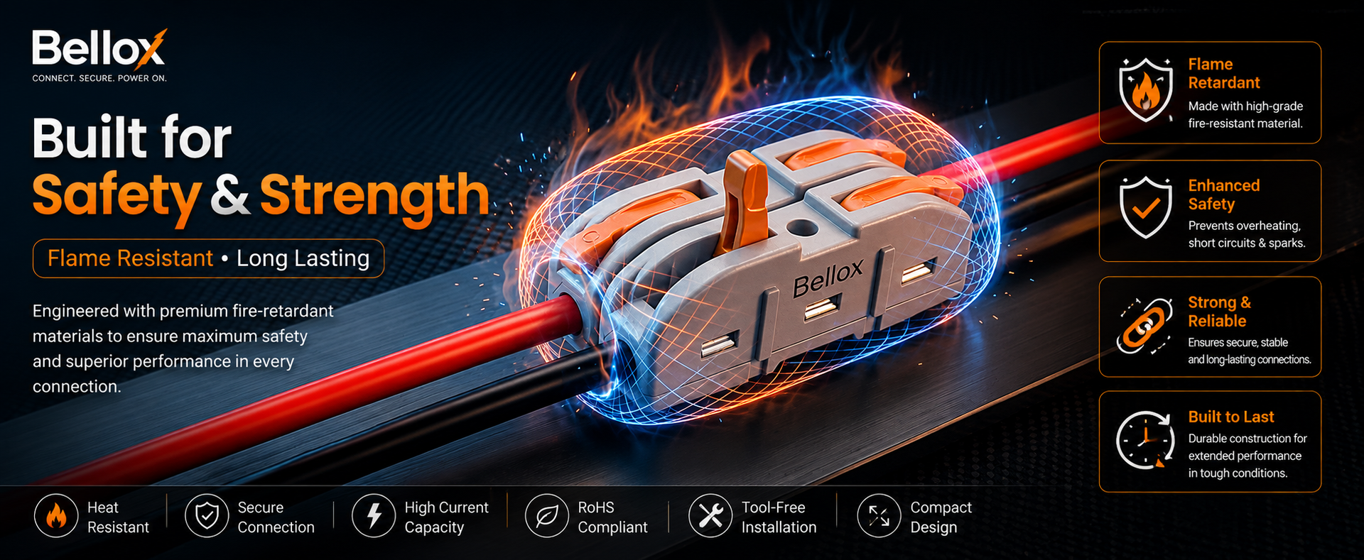 Bellox 18 Pcs Lever Wire Cable Connectors, 2 in 2 Out Electrical Splice Inline Terminals, 24-12 AWG Push Type Quick Splice Lock Compact Wire Jointer Conductor For Home, Electrician Use