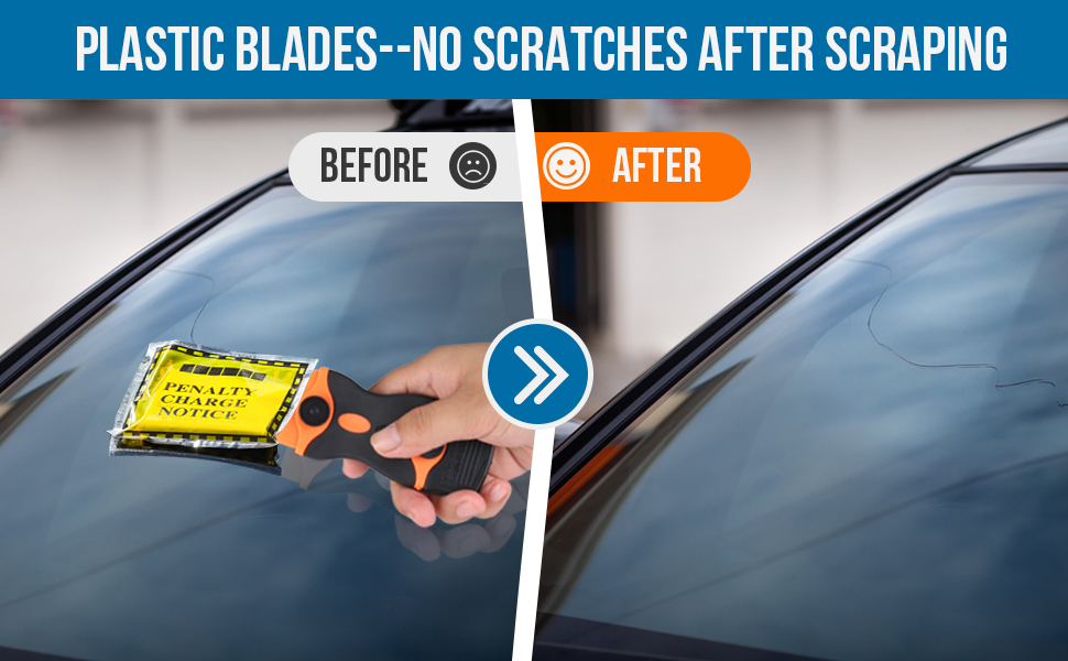 2PACK Razor Blade Scraper, 2-in-1 Scraper Tool with 12Pcs Plastic Blades and 7Pcs Metal Blades, Multi-Purpose Cleaning Razor Scraper for Decals, Stickers, Labels, Caulk, Adhesive, Paint Removal