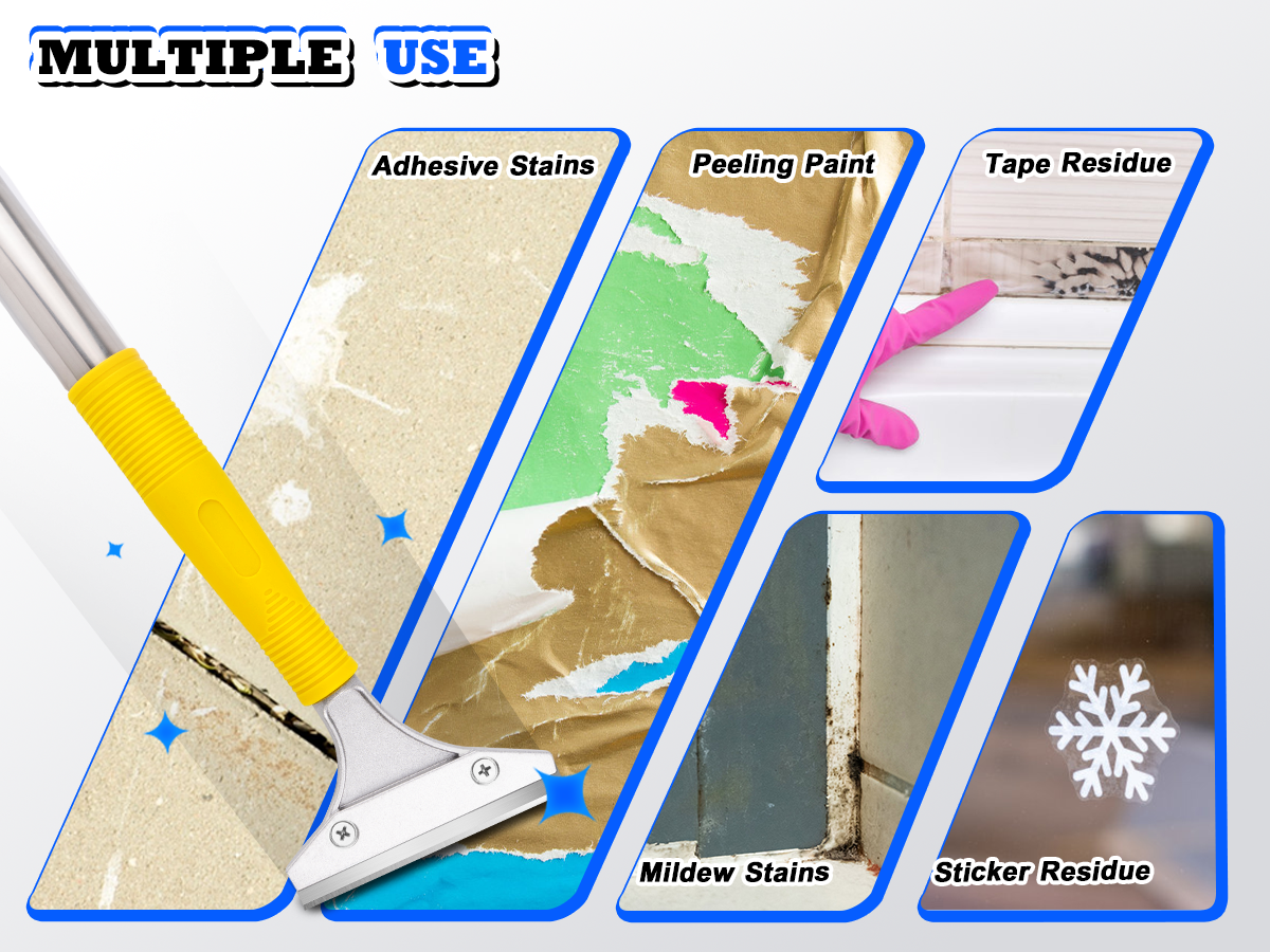 DIYSELF Scraper Tool 5.4 ft (65 in), Adjustable Floor Scraper