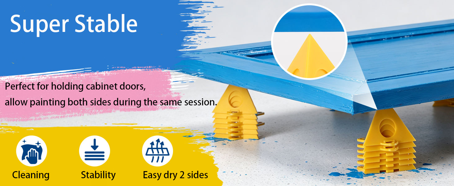 70Pcs Painters Painting Pyramid Stands, Cabinet Doors Risers, Mini Cones Tripods, Household Tools