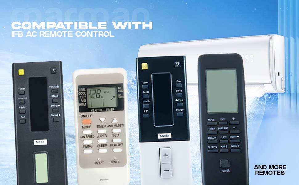 marman® Compatible with IFB AC Remote Control Model 273 Suitable for 1 | 1.5 | 2 Ton Split or Window Air Condtioner - Match Remote Key by Key with Existing Remote Control