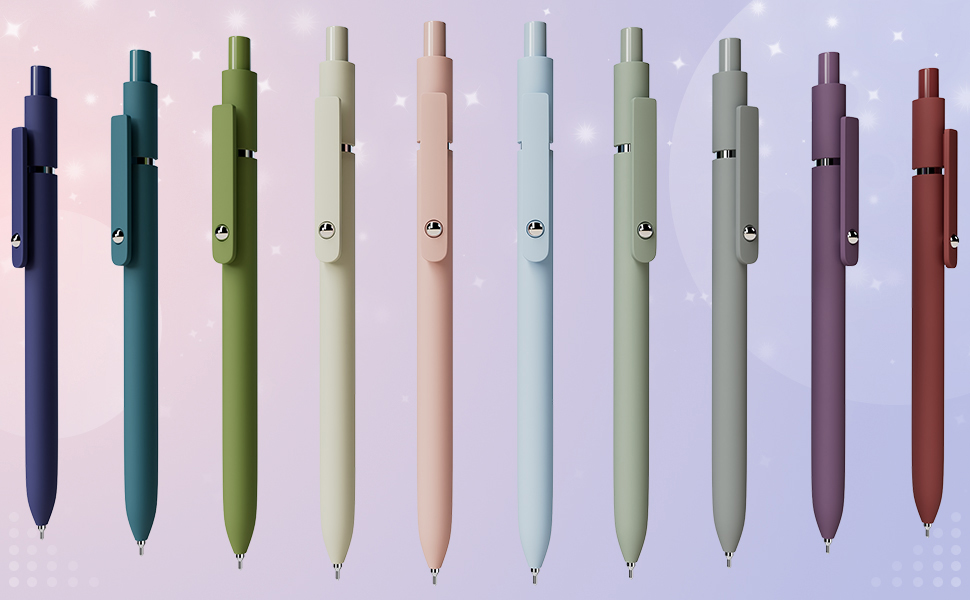 UIXJODO Gel Pens, 5 Pcs 0.5mm Black Ink Pens Fine Point Smooth Writing Pens, High-End Series Pens for Journaling Note Taking, Cute Office School Supplies Gifts for Women Men (Morandi)