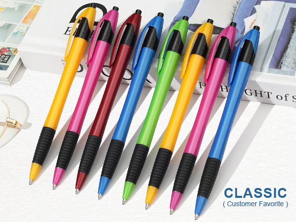 Pens Bulk, 60 Pack Gripped Slimster Ballpoint Pens Black Ink