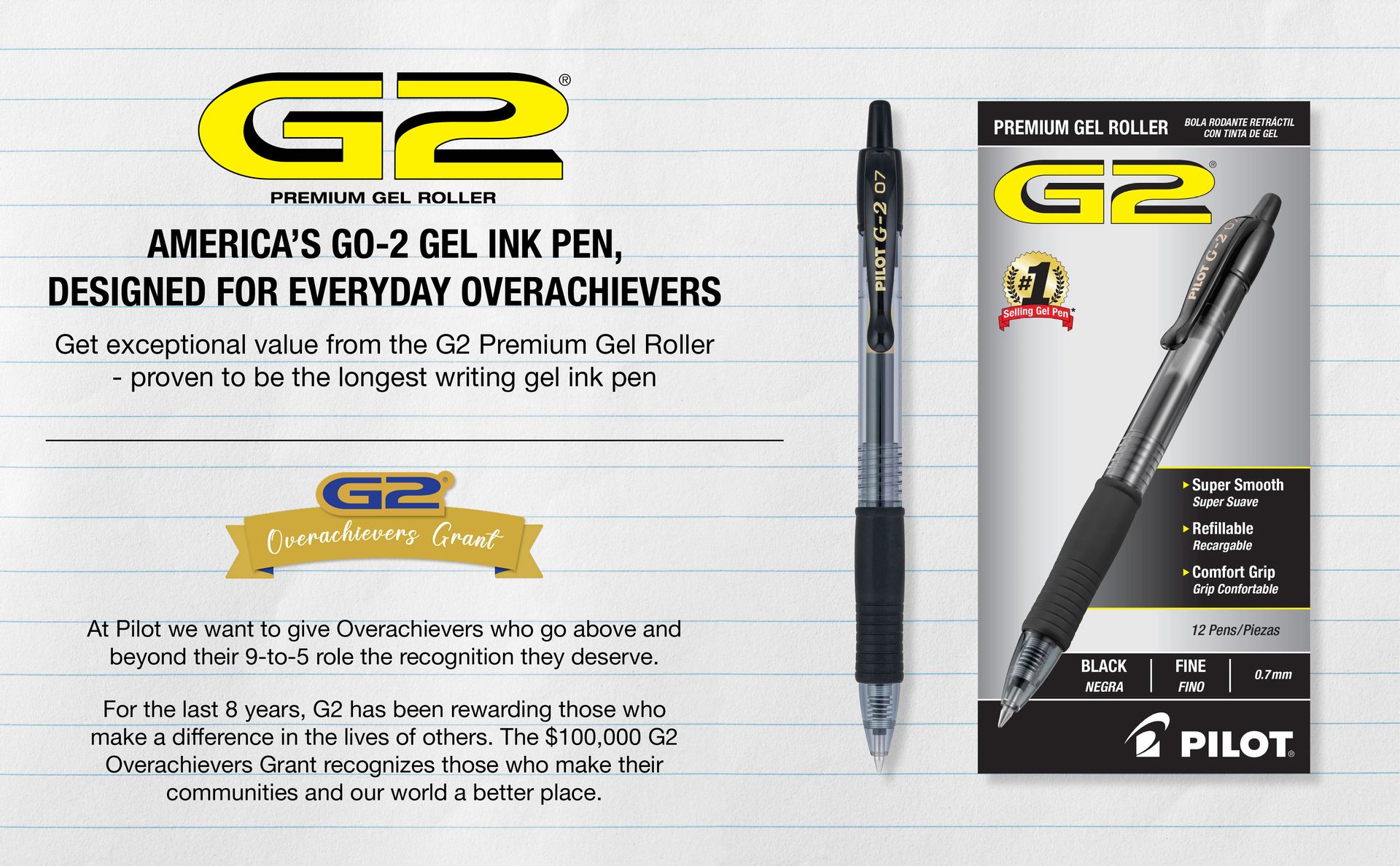 PILOT G2 Fine Point Red Gel Ink Pens, Dozen Box, 31022
