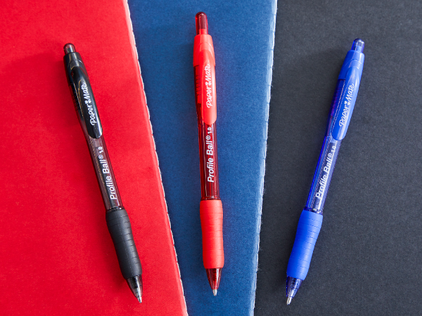 Paper Mate Profile Retractable Ballpoint Pens, Bold Point (1.4mm), Assorted Colors, 12 Count - Back to School, Office, Teacher Supplies