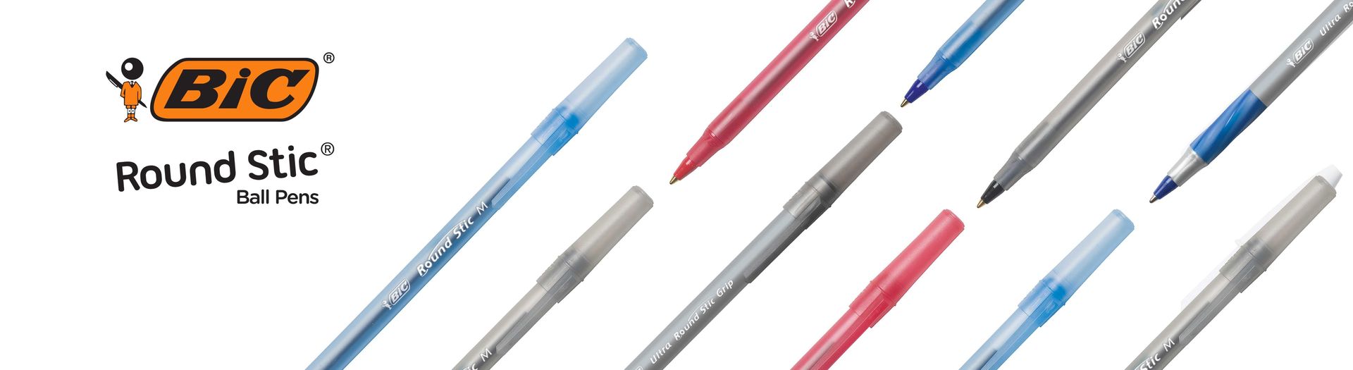 BIC Round Stic Grip Xtra Comfort Black Ballpoint Pens, 36-Count Pack