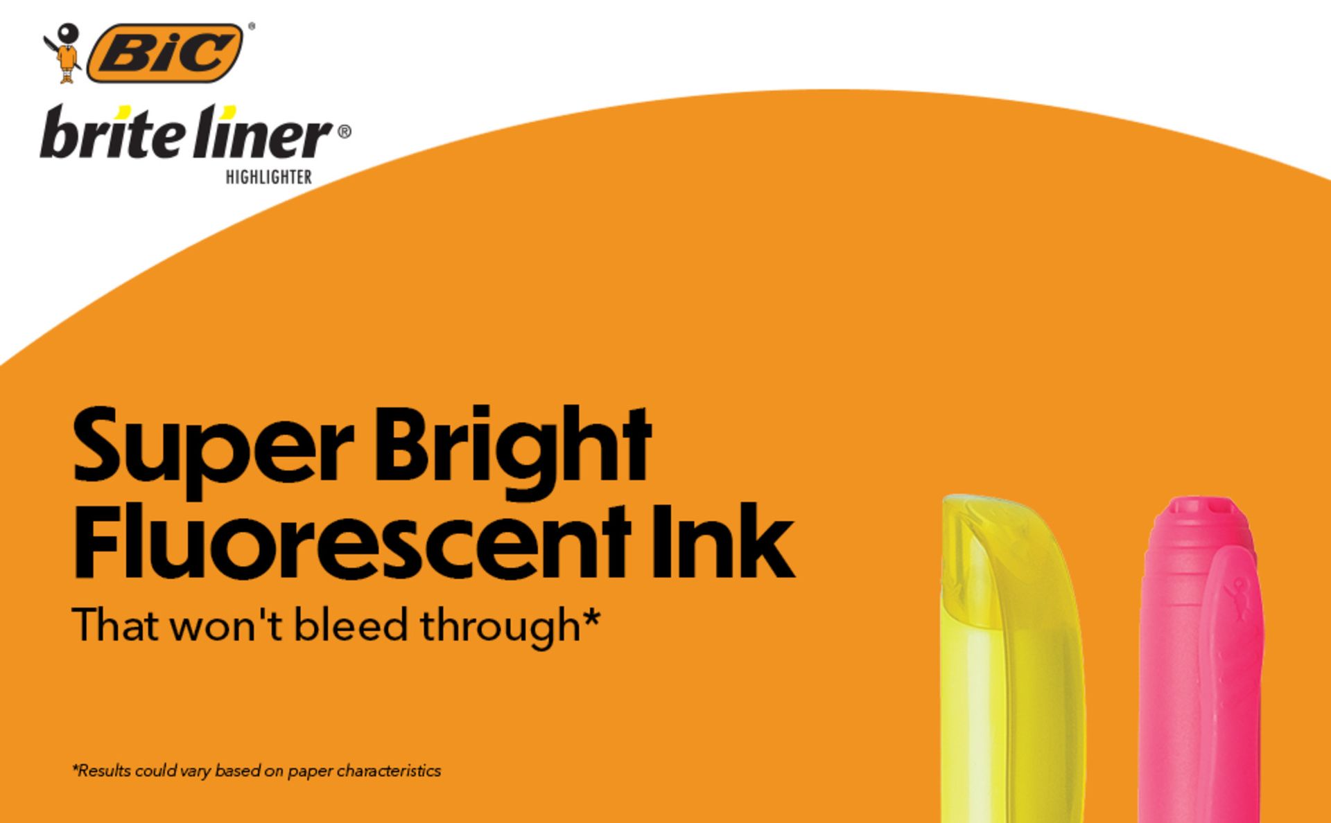 BIC Brite Liner Highlighters, Chisel Tip, 12-Count Pack, Assorted Colors