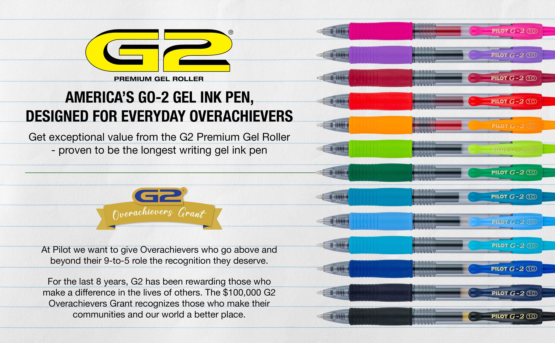PILOT G2 Premium Gel Pens, Bold Point 1.0mm, Red Ink, 12-Pack