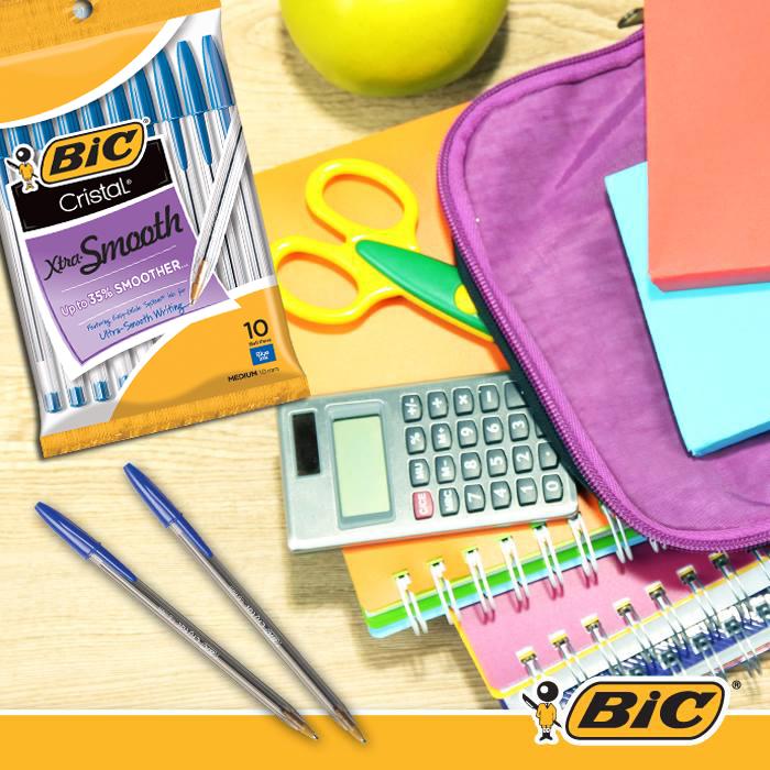 BIC Round Stic Xtra Life Black Ballpoint Pens, Medium Point, 36-Count