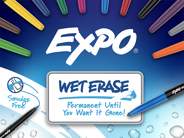 EXPO Vis-a-Vis Wet Erase Markers, Semi-Permanent, Assorted Colors, Ultra Fine Tip, 8 Count - For Writing on Glass, Whiteboards, Mirrors, Calendar, Labeling, Organizing