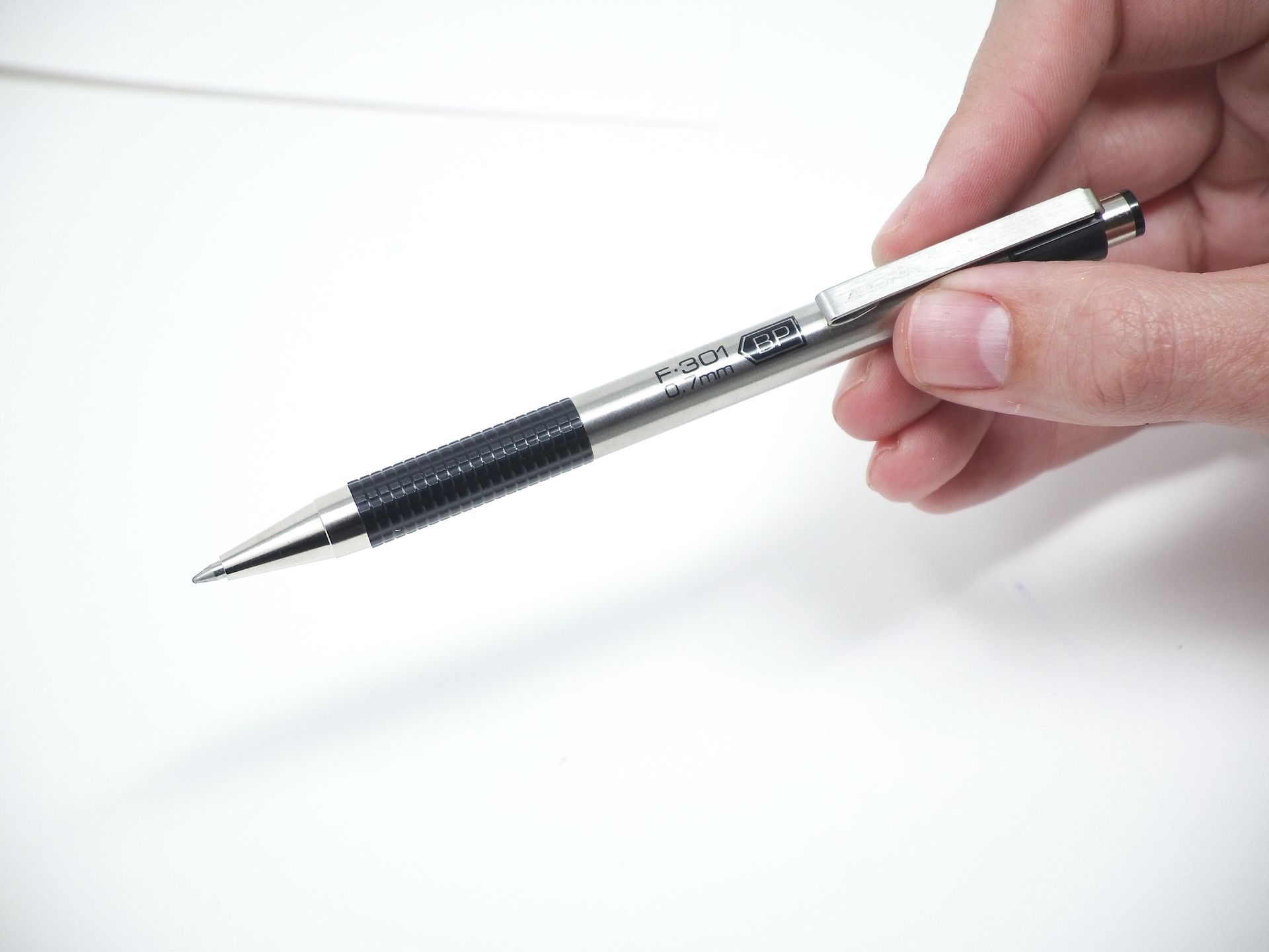 Zebra Pen STEEL F-301 Retractable Ballpoint Pen, Black Ink, 0.7mm, 12-Pack