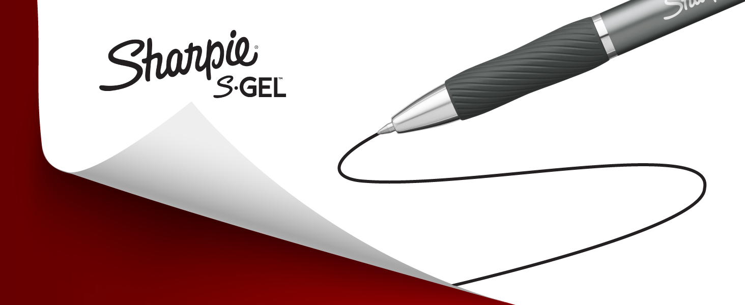 Sharpie S-Gel Pens, Medium Point (0.5mm), Black Ink, 12 Count - Writing, Journaling, Drawing, Coloring, Note-Taking, College Supplies