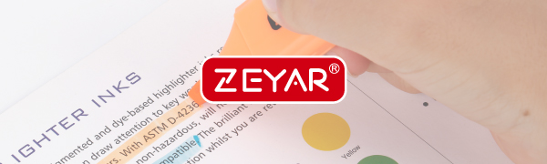 ZEYAR Highlighter, Pastel Colors Chisel Tip Marker Pen, AP Certified, Assorted Colors, Water Based, Quick Dry (6 Macaron Colors)