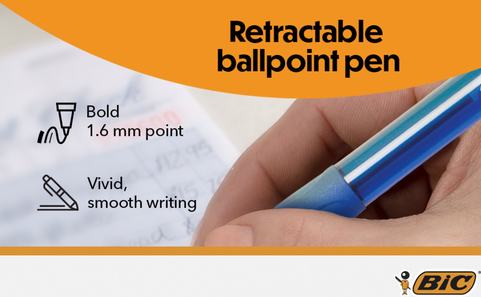 BIC Glide Bold Black Ballpoint Pens, Bold Point (1.6mm), 36-Count Pack