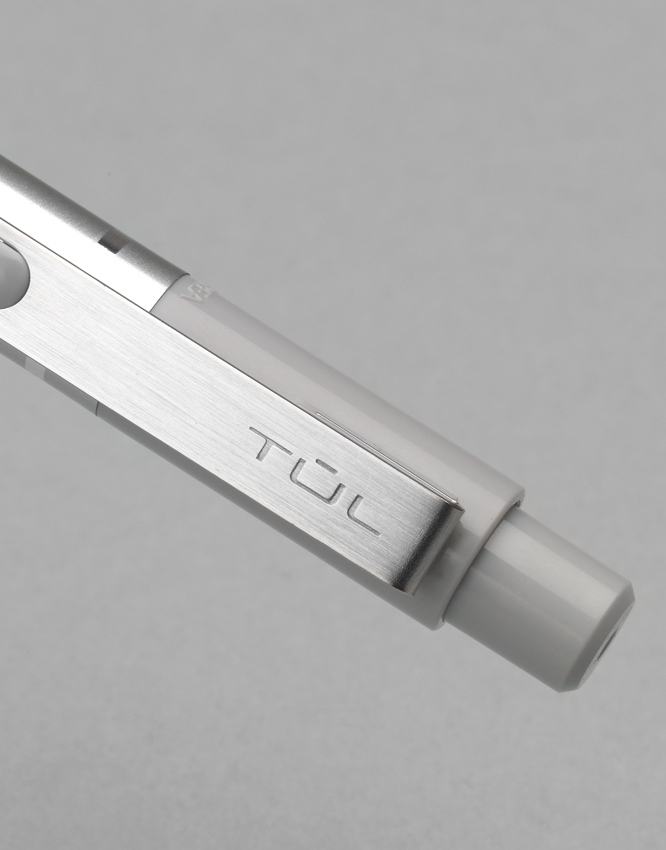 TUL Gel Pens, Retractable, Fine Point, 0.5 mm, Gray Barrel, Blue Ink, Pack Of 12