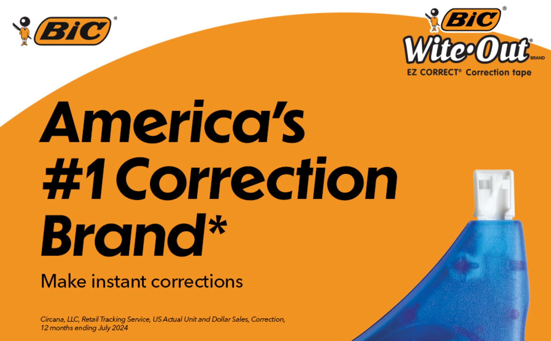 BIC Wite-Out EZ Correct Tear-Resistant Correction Tape, 39.3 ft, 10 Count