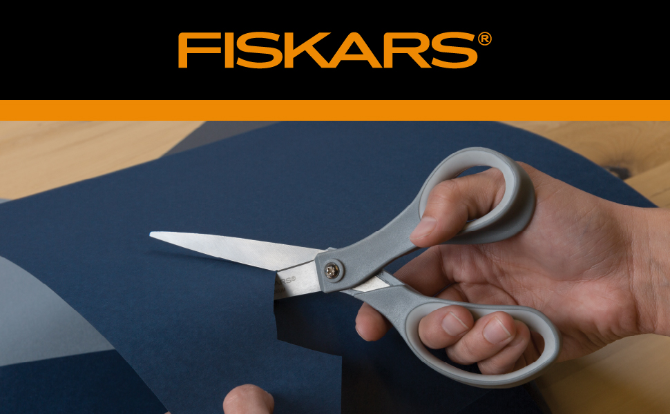 Fiskars 8" SoftGrip Everyday All Purpose Scissors, Office & Crafts, Grey